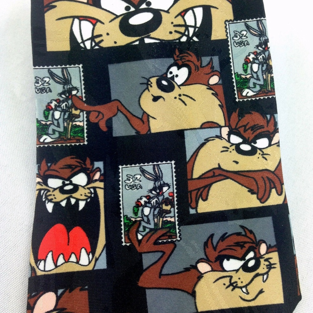 Vintage Taz Tie Bugs Bunny Looney Tunes 1990s